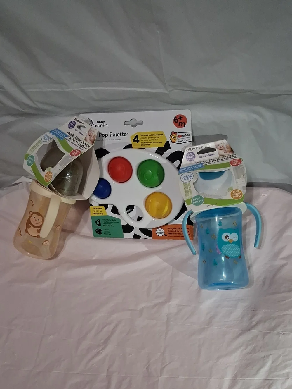✨Baby Einstein Sensory Toy & Cribmates Spill-Proof Sippy Cups Bundle Set (3pc)✨